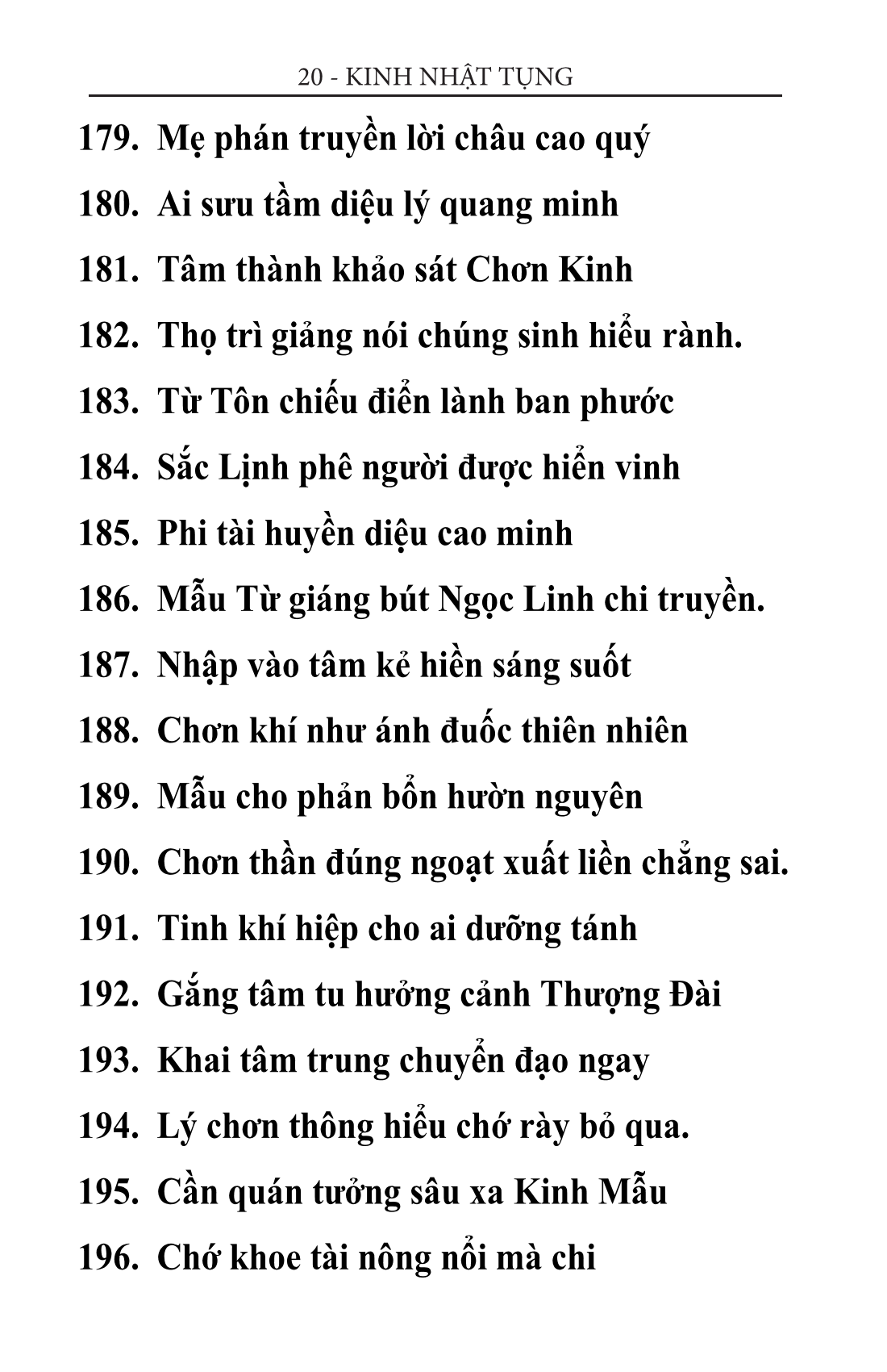 kinh thiên tâm 20